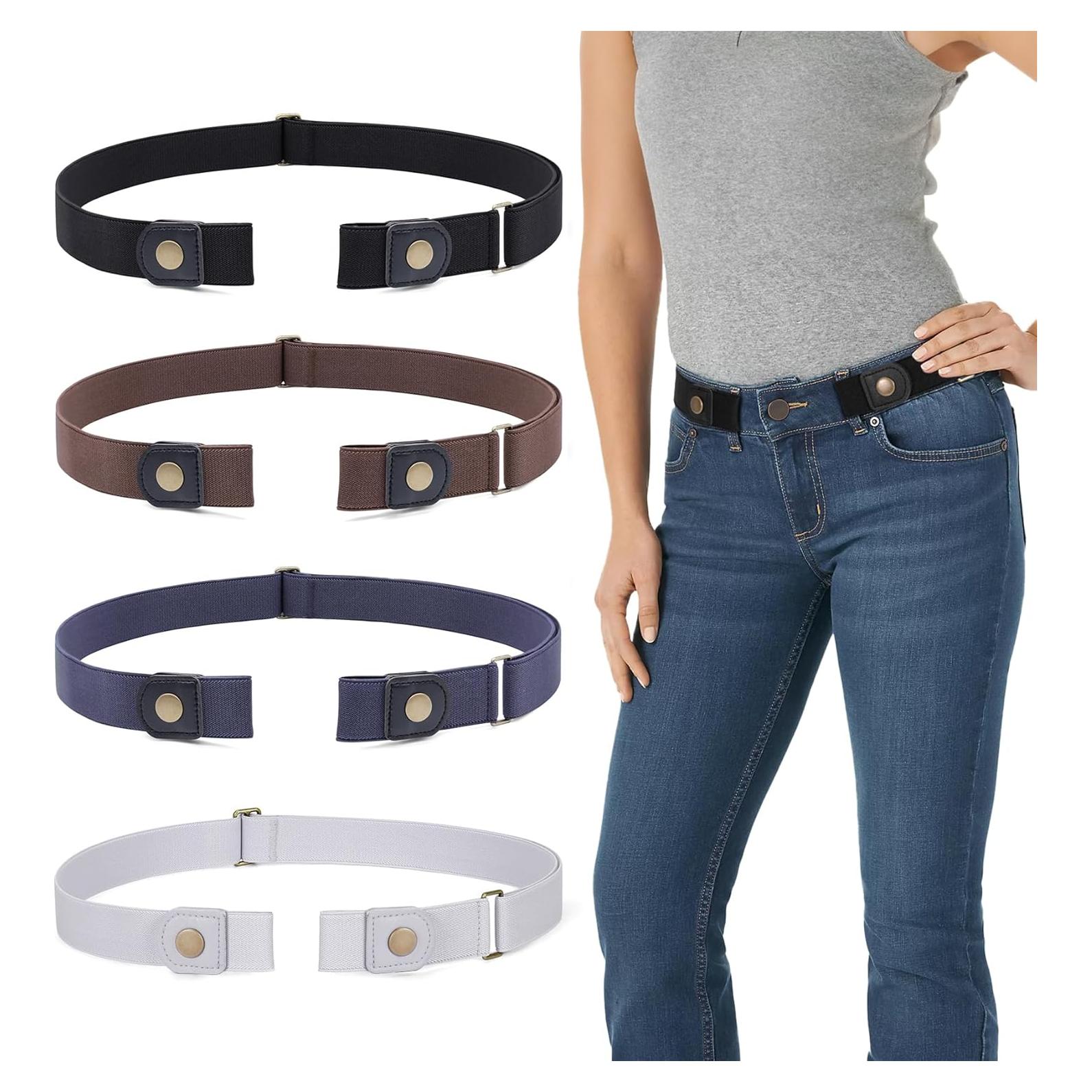 Cinturón Elástico Sin Hebilla WERFORU 3 Pack Ajustable 89-135 cm