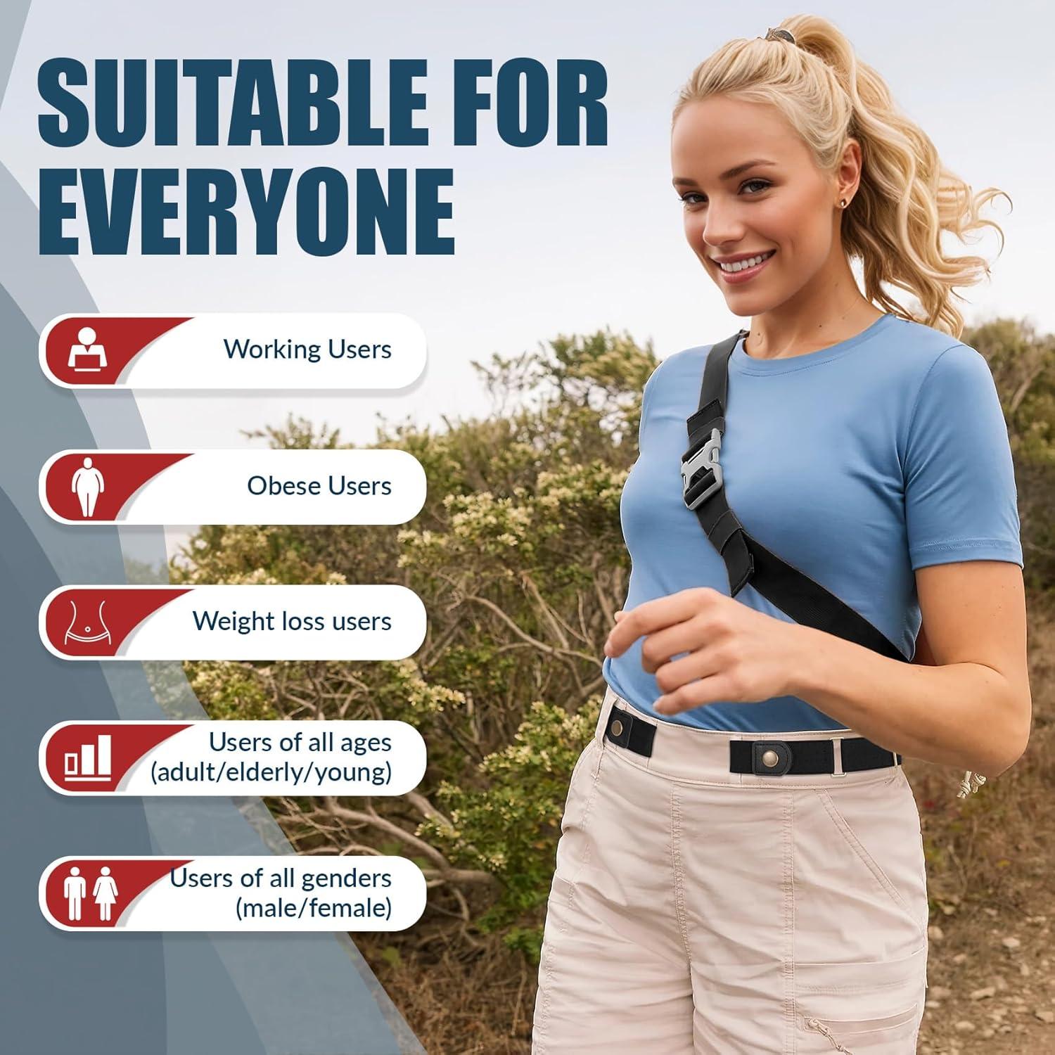 Cinturón Elástico Sin Hebilla WERFORU 3 Pack Ajustable 89-135 cm