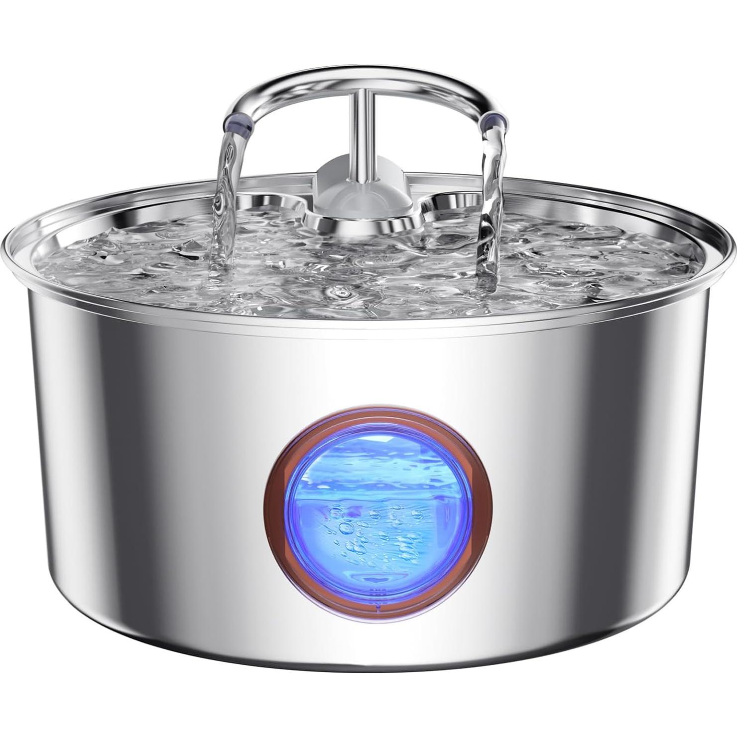 Fuente de Agua para Gatos Tomxcute Acero Inoxidable 3.2L