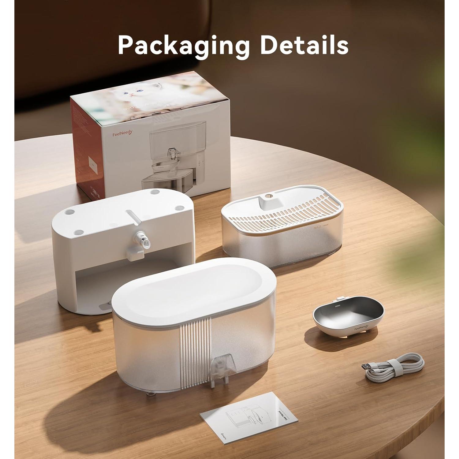 Fuente de Agua Inalámbrica FEELNEEDY 3.5L Acero Inoxidable