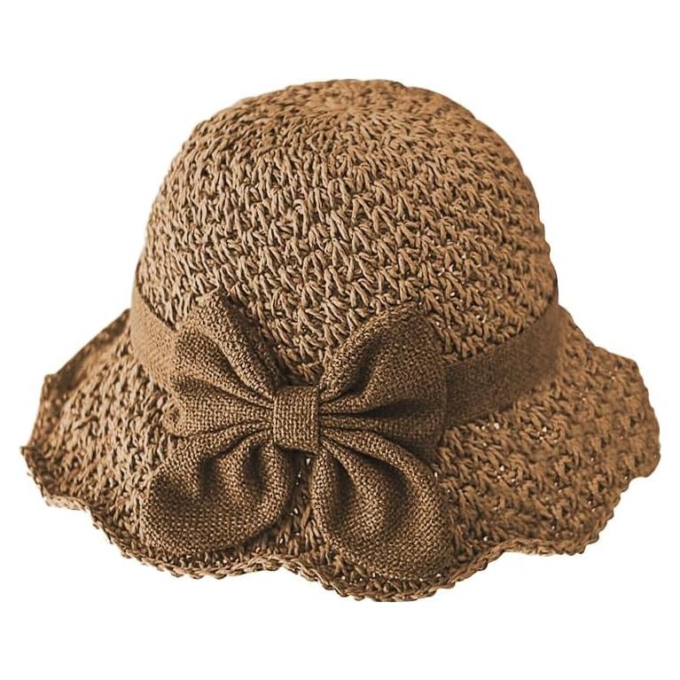 Sombrero de paja plegable para mujer UPF 50+ ala ancha 7.5cm