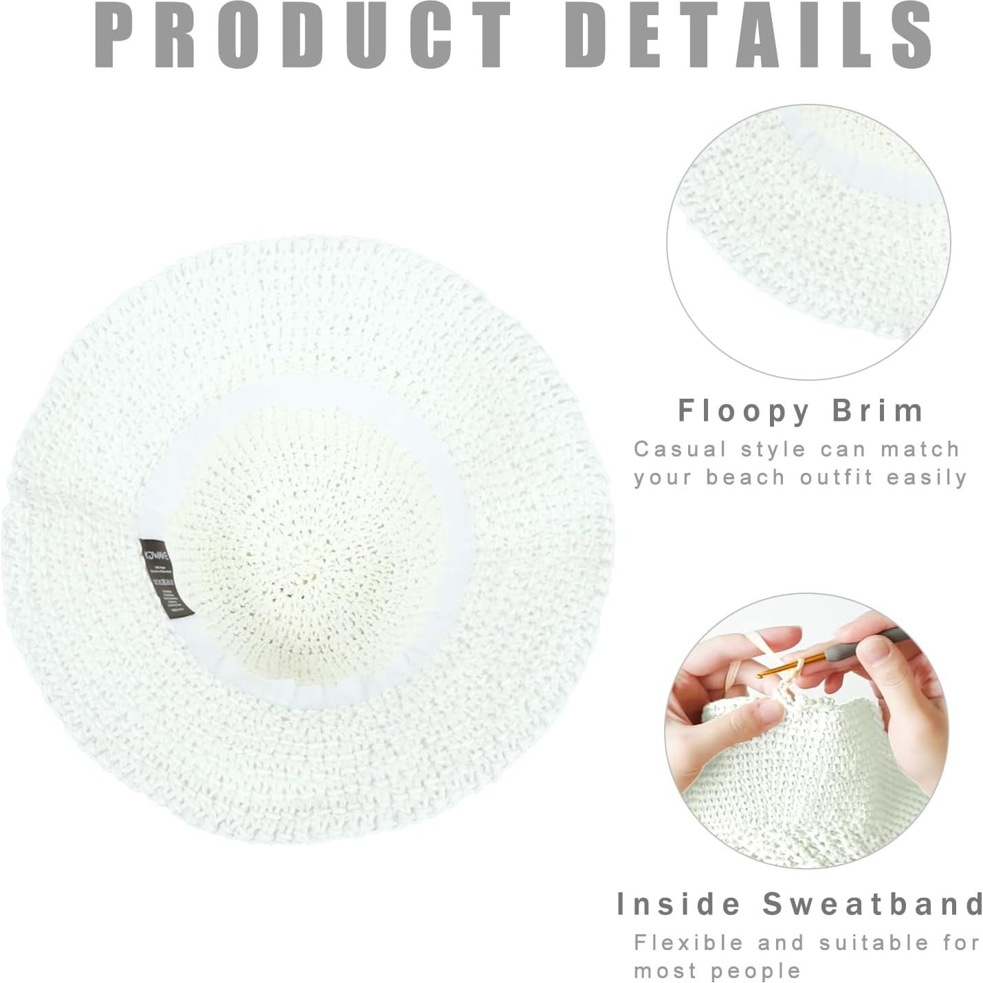 Sombrero de paja floppy KDWAVE UPF 50% para verano