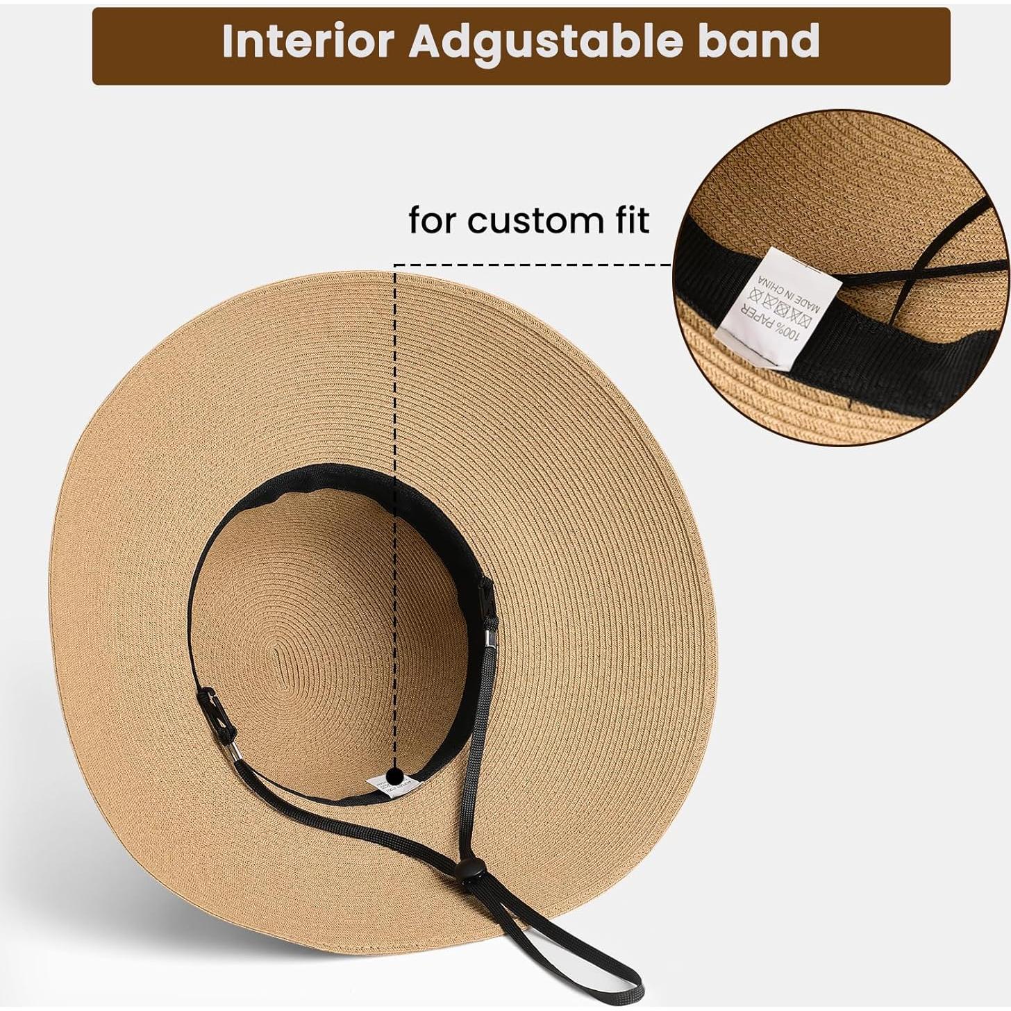 Sombrero de Playa Plegable de Paja para Mujeres - Protección UV