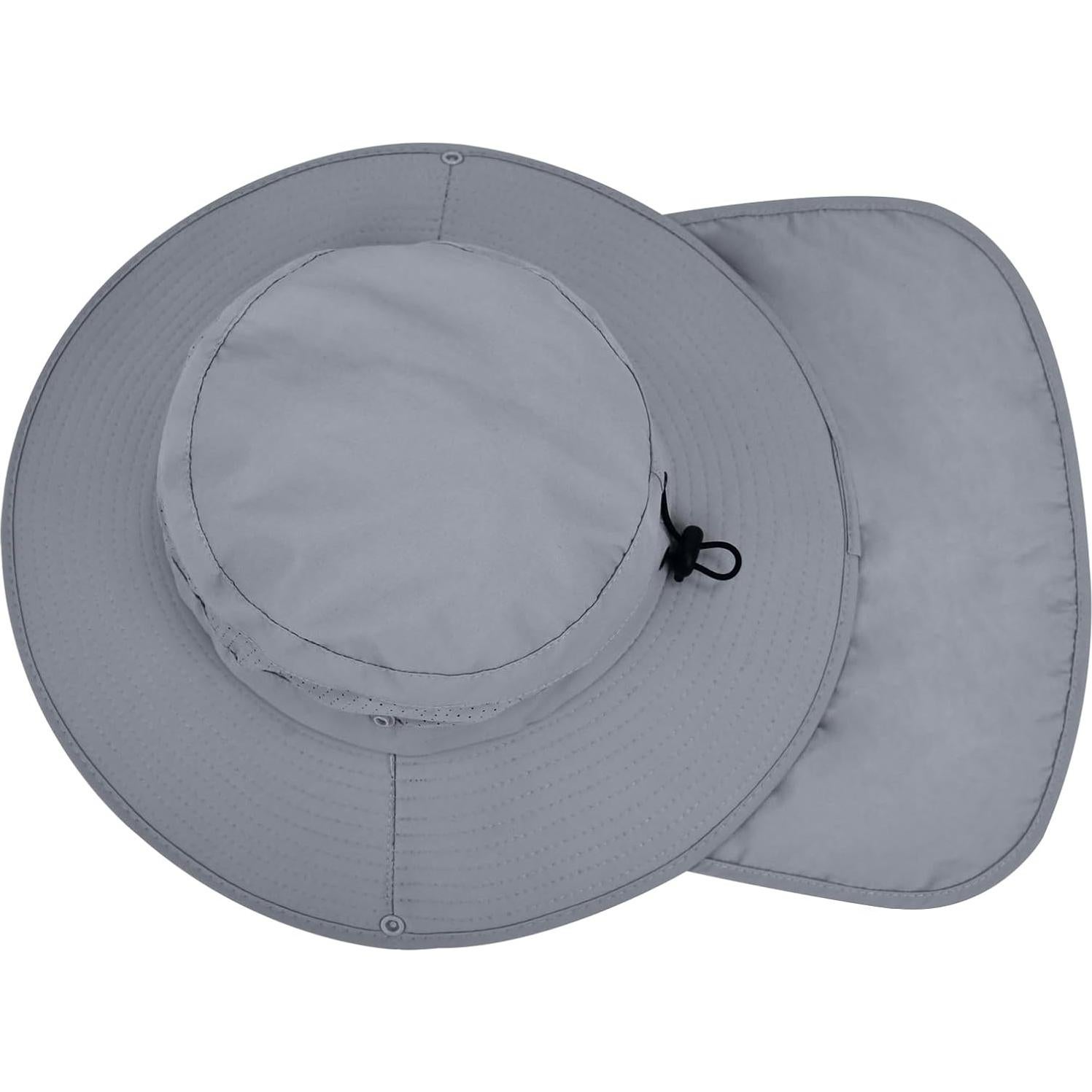 Sombrero de sol UPF50+ unisex gris oscuro con solapa