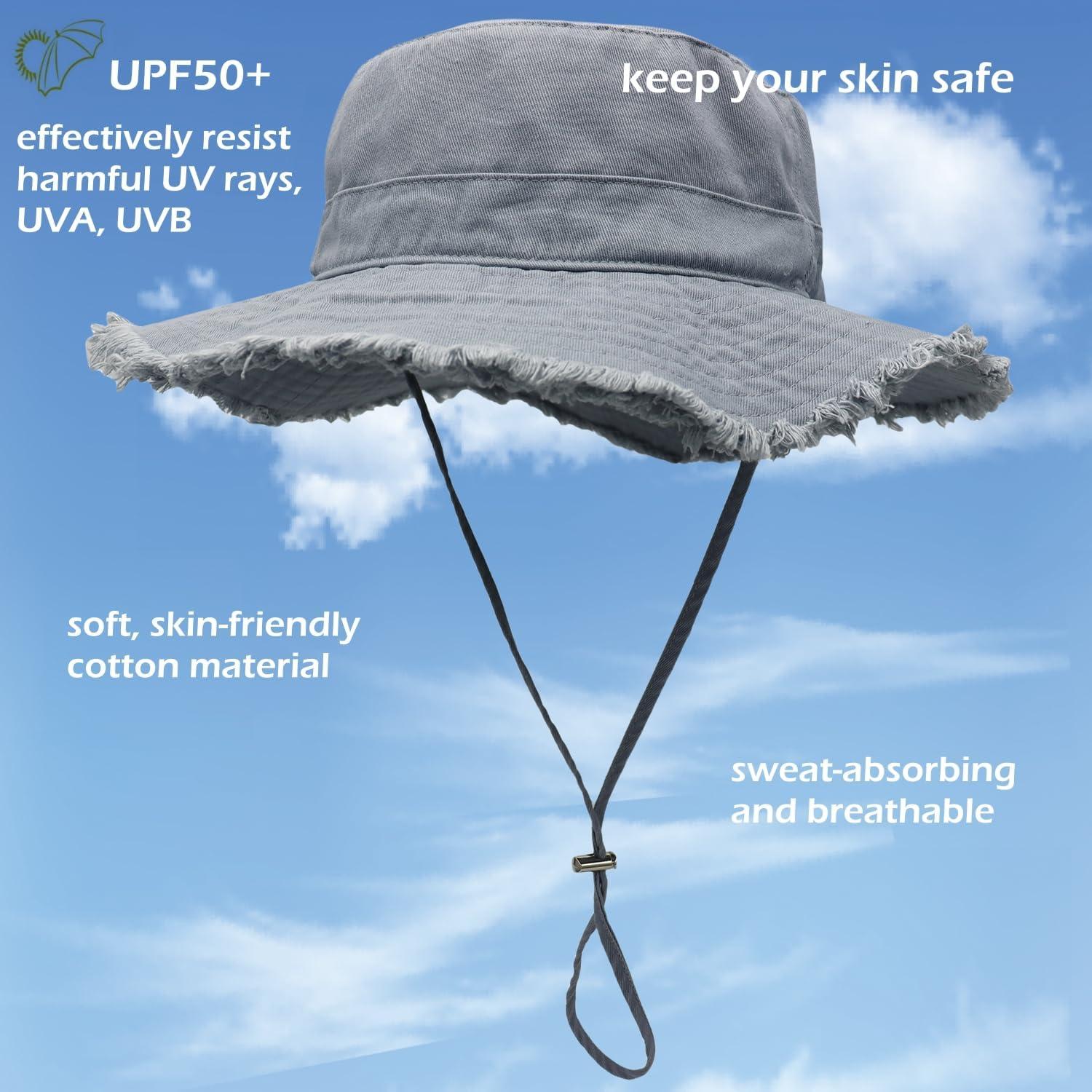 Sombrero de Sol Plegable UPF50+ Llmoway para Mujeres - Gris