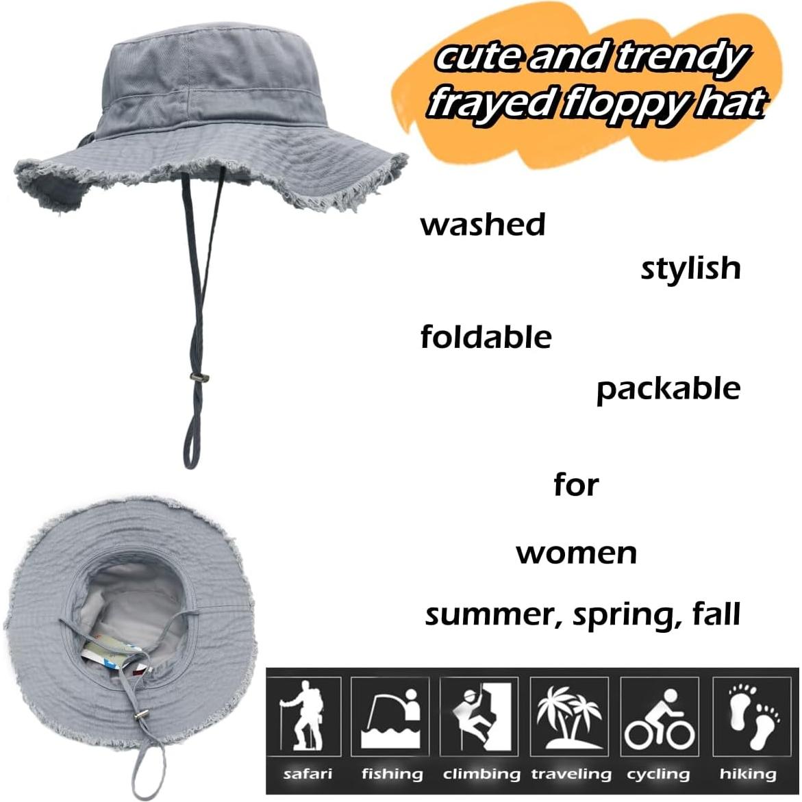 Sombrero de Sol Plegable UPF50+ Llmoway para Mujeres - Gris