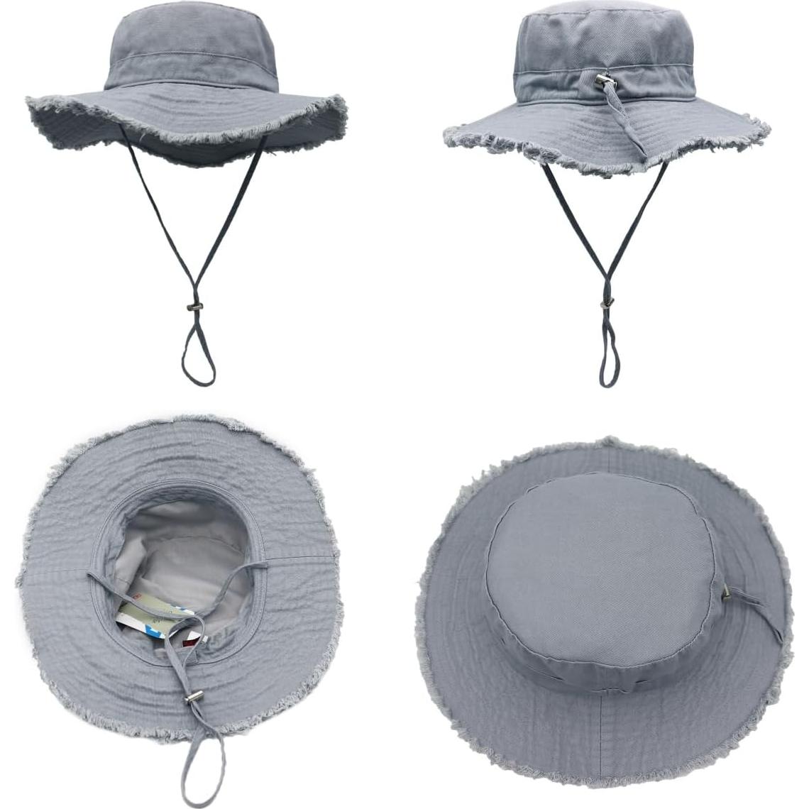 Sombrero de Sol Plegable UPF50+ Llmoway para Mujeres - Gris
