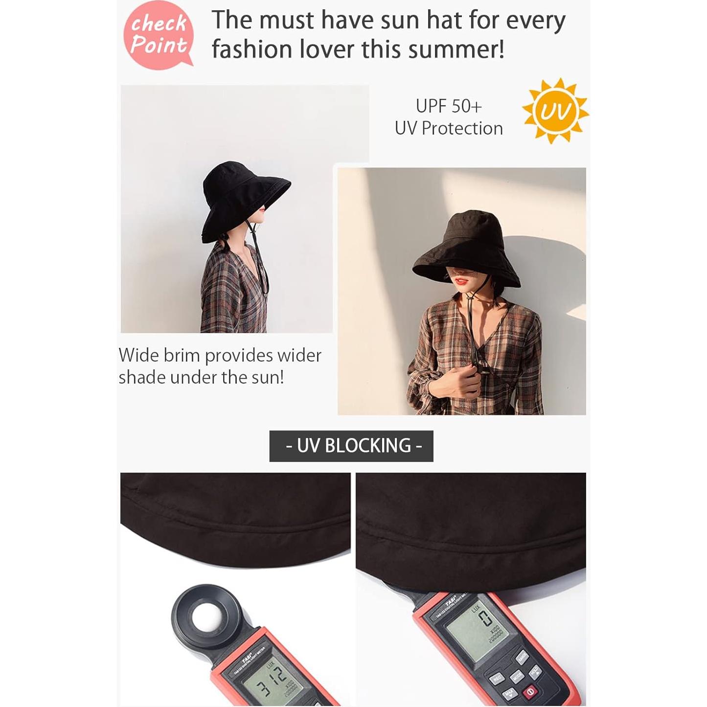 Sombrero de Cubo UPF50+ DRIONO Negro Ajustable Plegable