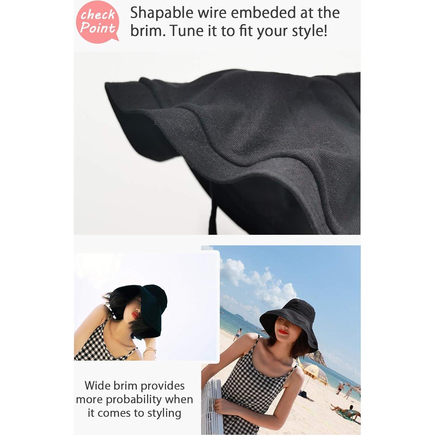 Sombrero de Cubo UPF50+ DRIONO Negro Ajustable Plegable