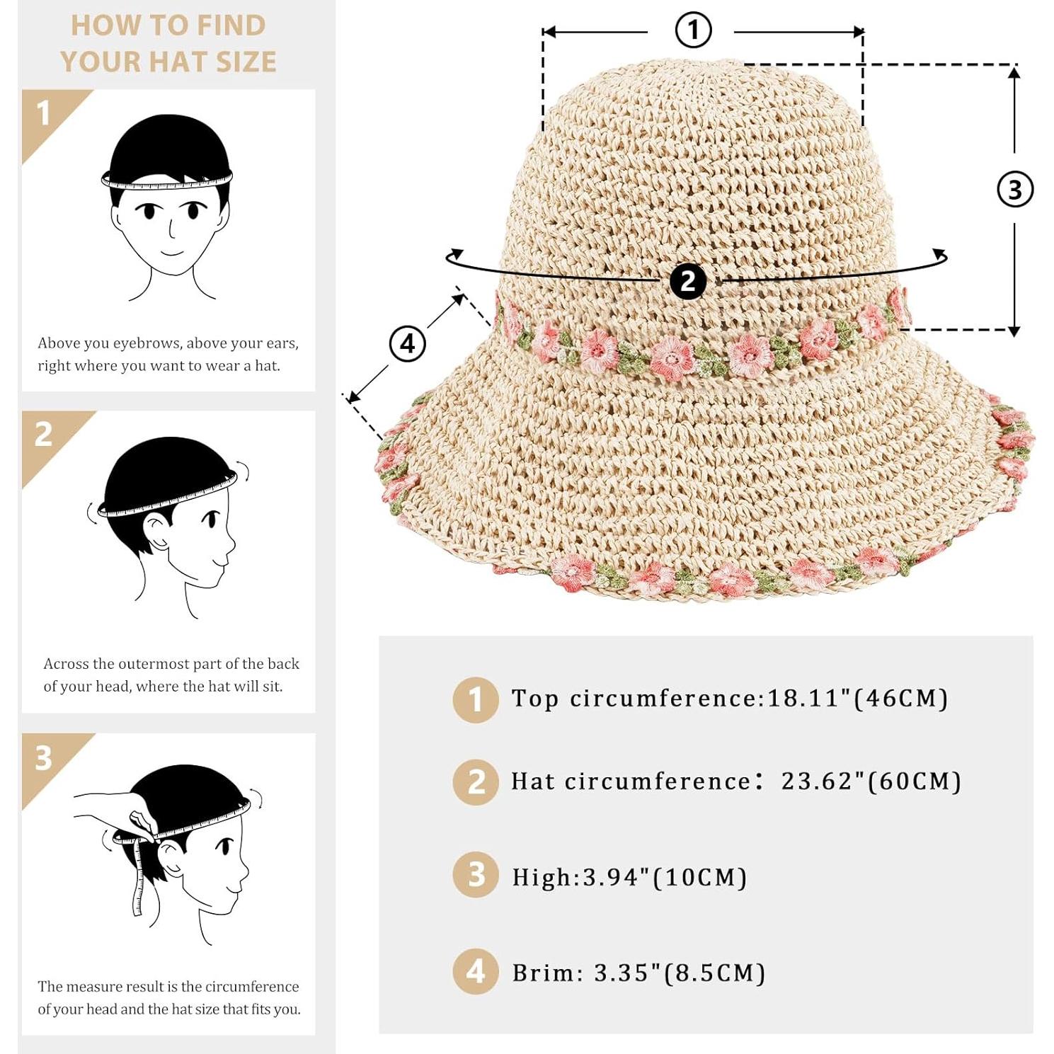 Sombrero de Paja DOCILA Floral para Mujeres - Plegable y Ligero