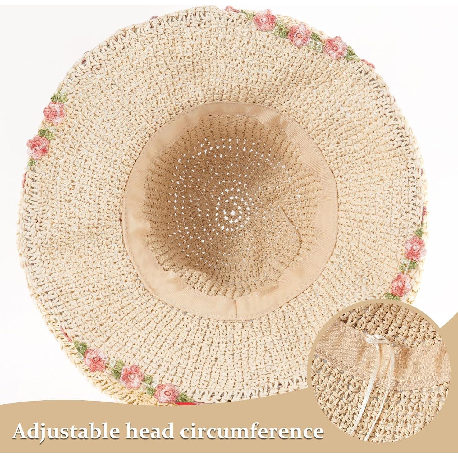 Sombrero de Paja DOCILA Floral para Mujeres - Plegable y Ligero