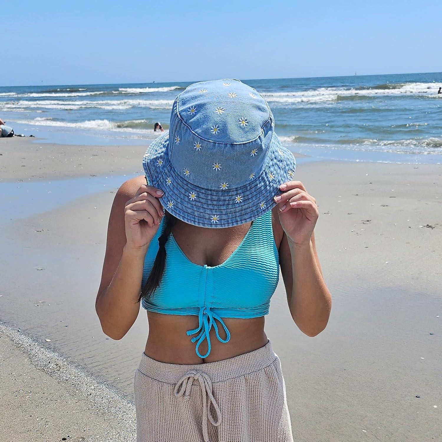 Sombrero de Cubo Unisex MILAKOO de Denim Plegable 55-58 cm