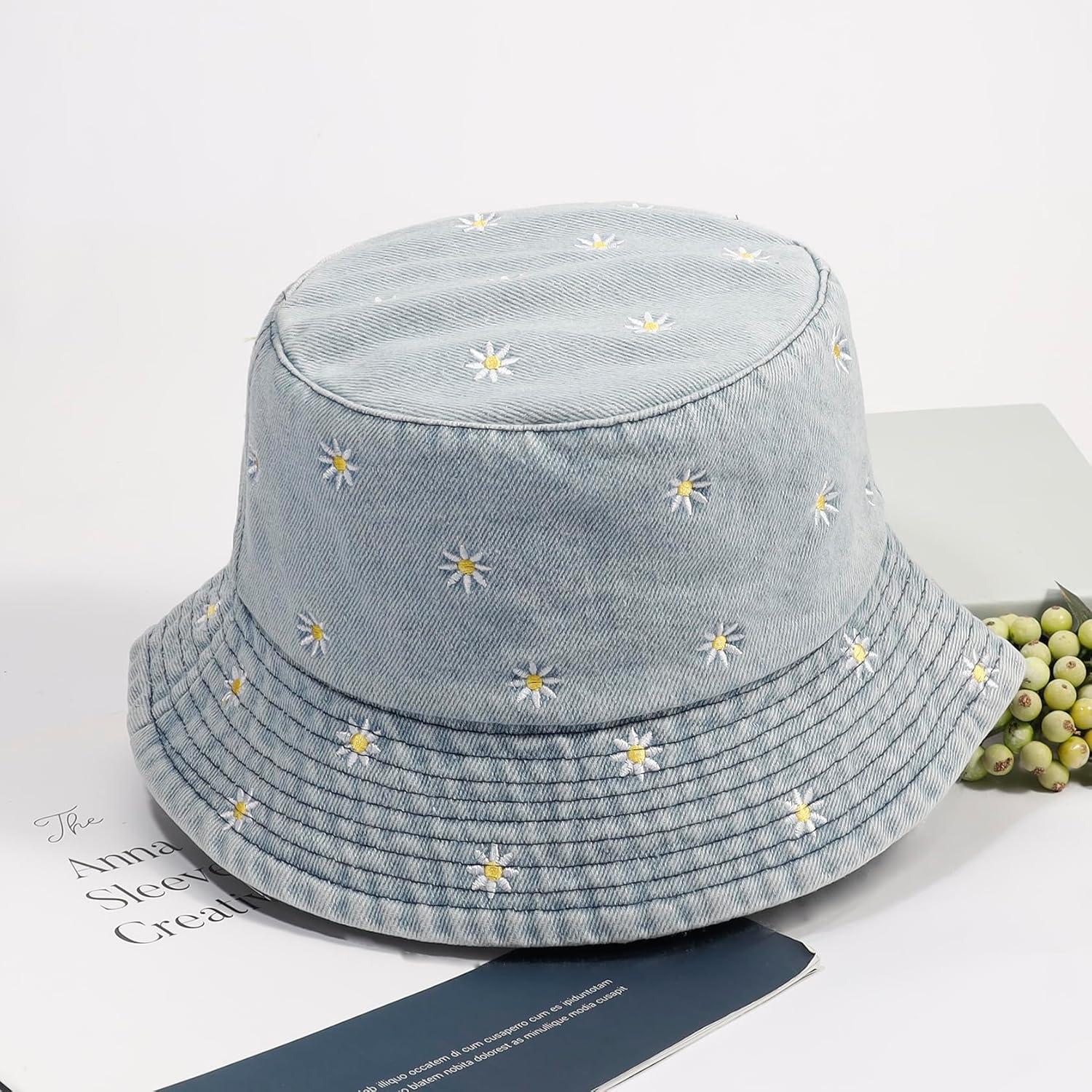 Sombrero de Cubo Unisex MILAKOO de Denim Plegable 55-58 cm