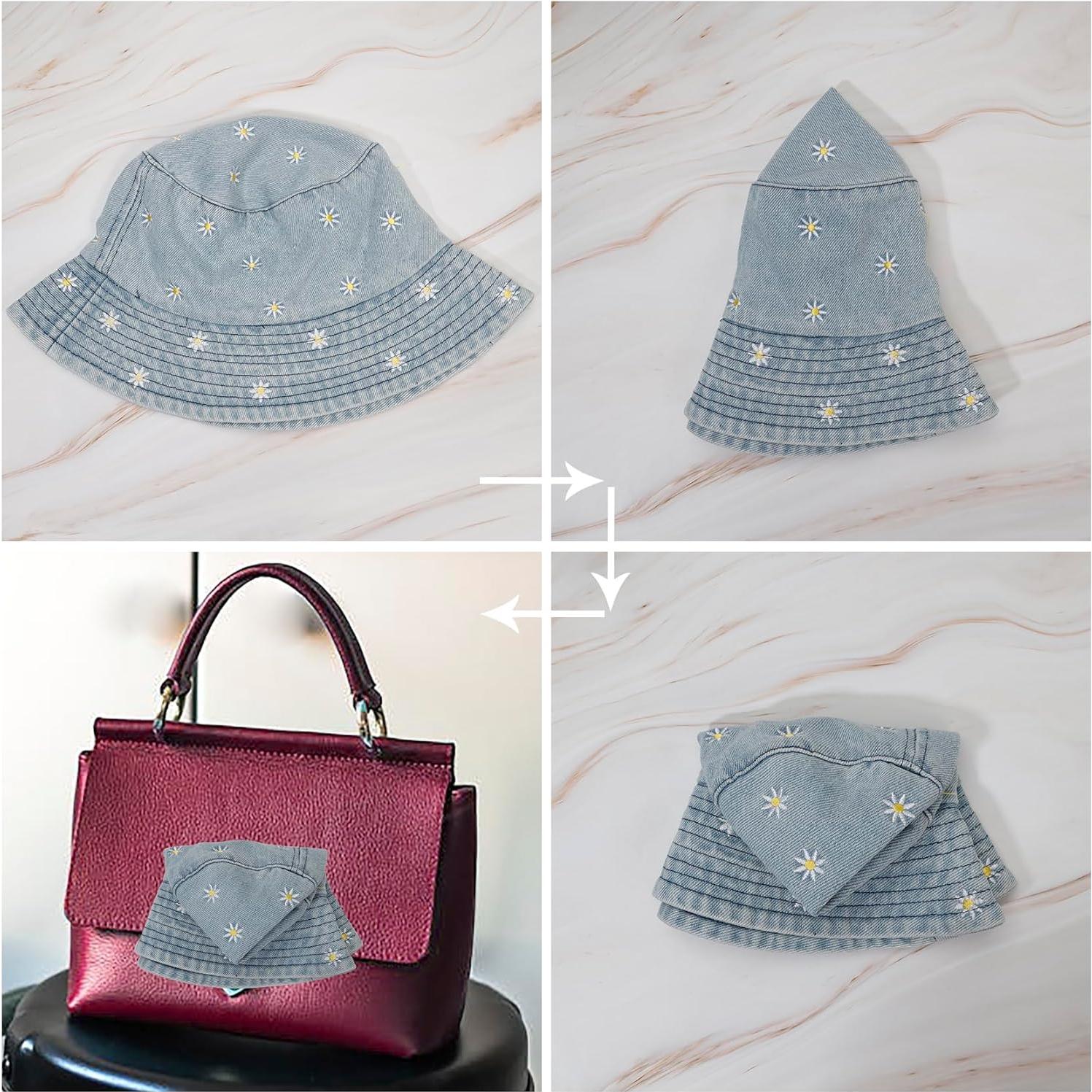 Sombrero de Cubo Unisex MILAKOO de Denim Plegable 55-58 cm