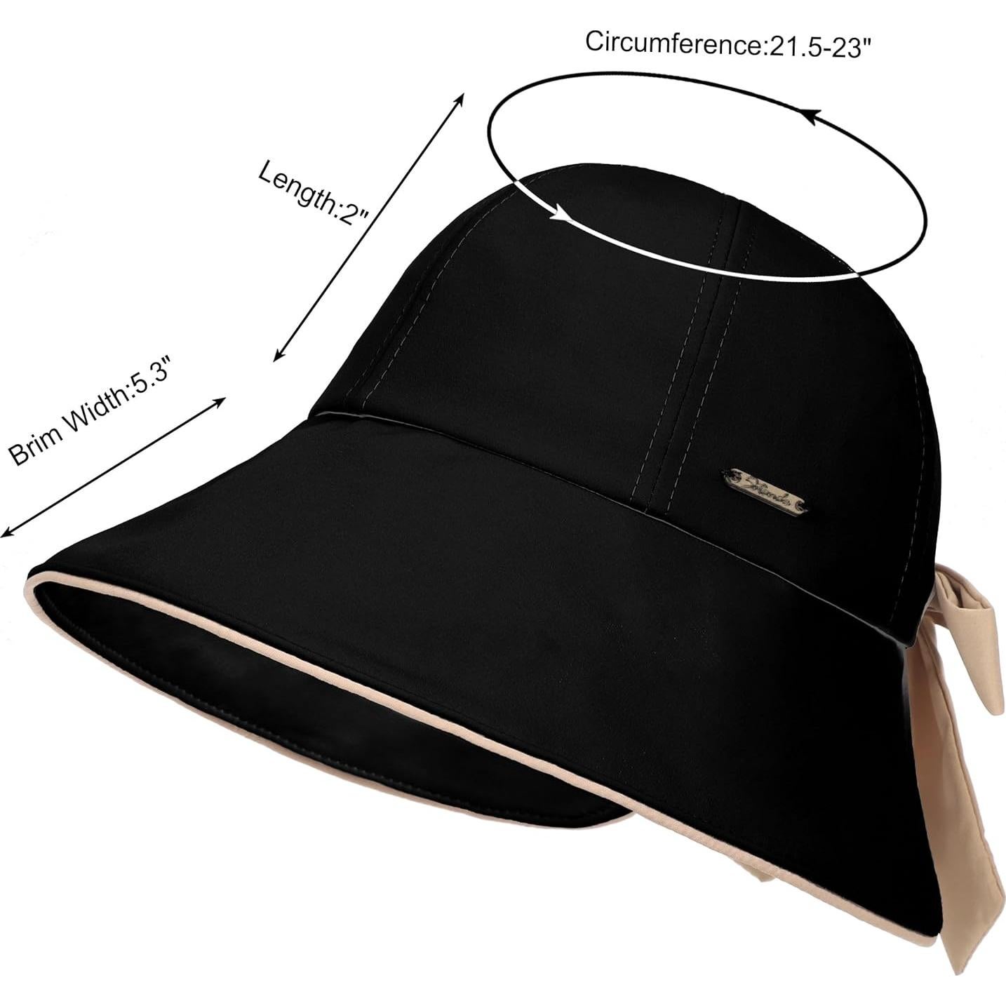 Sombrero de Sol Reversible para Mujeres UPF 50+ Negro