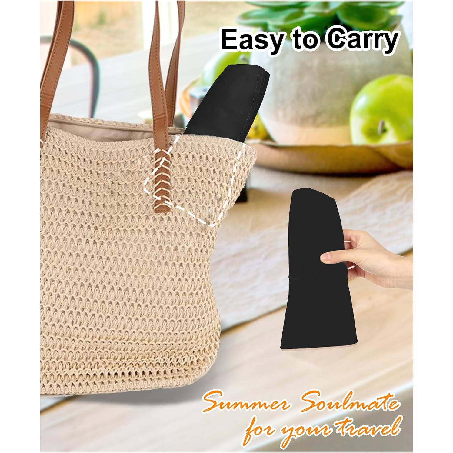 Sombrero de Sol Reversible para Mujeres UPF 50+ Negro