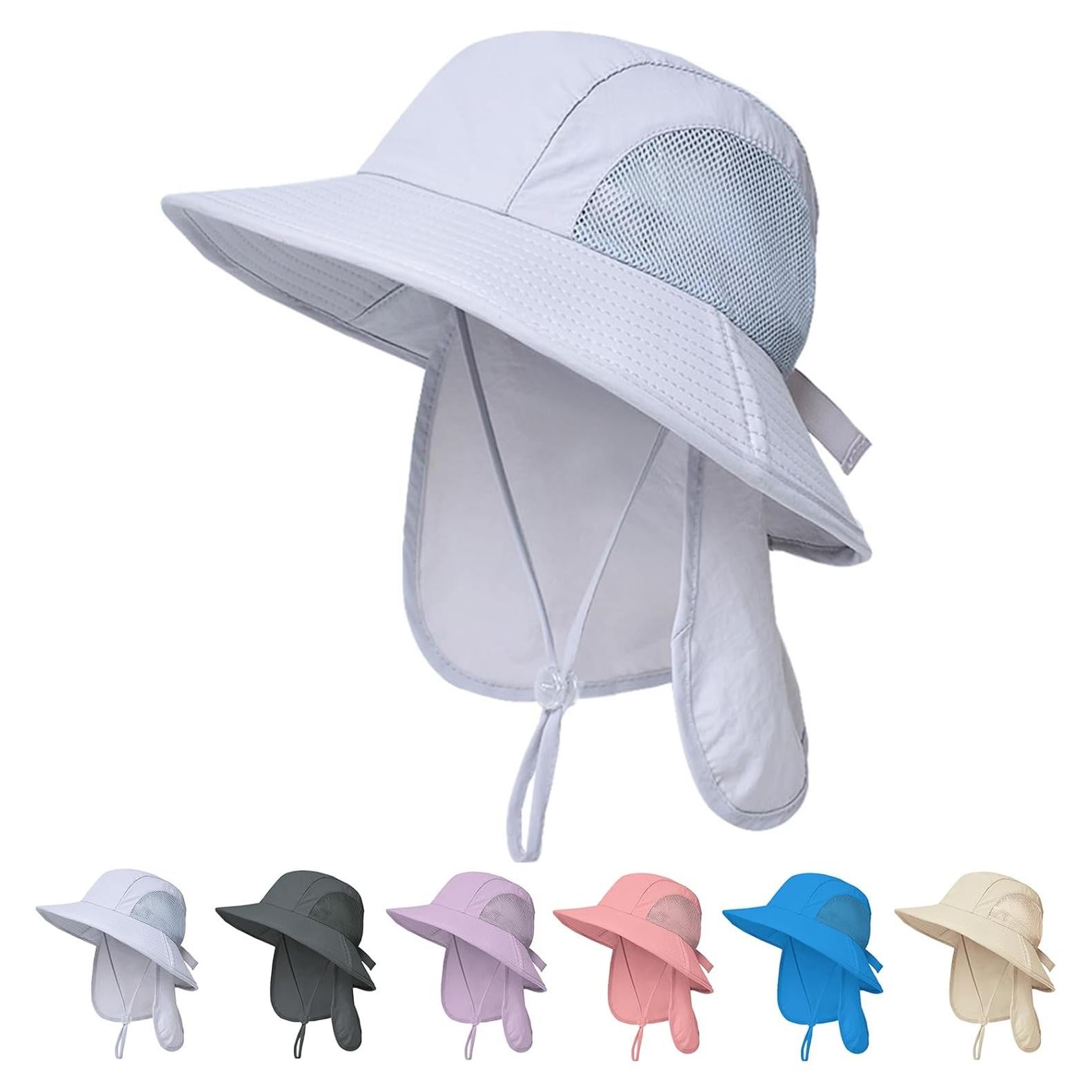 Sombrero de Sol Niños UPF 50+ Gris Claro Ajustable