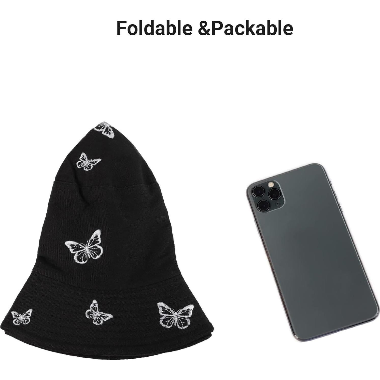 Sombrero de Cubo Reversible Umeepar para Playa 58cm Mariposas