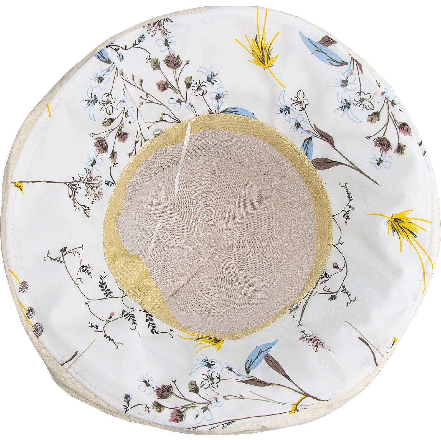 Sombrero de Pesca Plegable UV UPF 50+ para Mujeres Beige