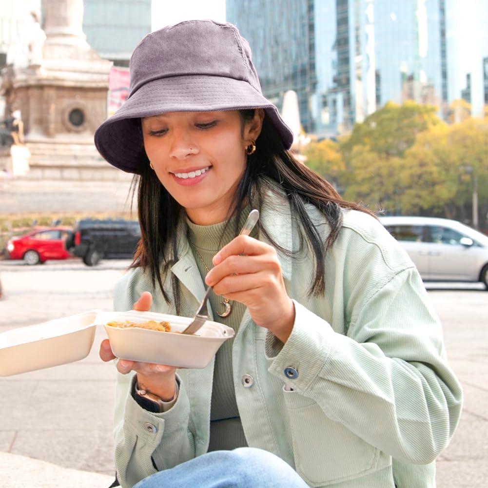 4 Sombreros de Cubo Algodón Unisex Protección Solar Negro