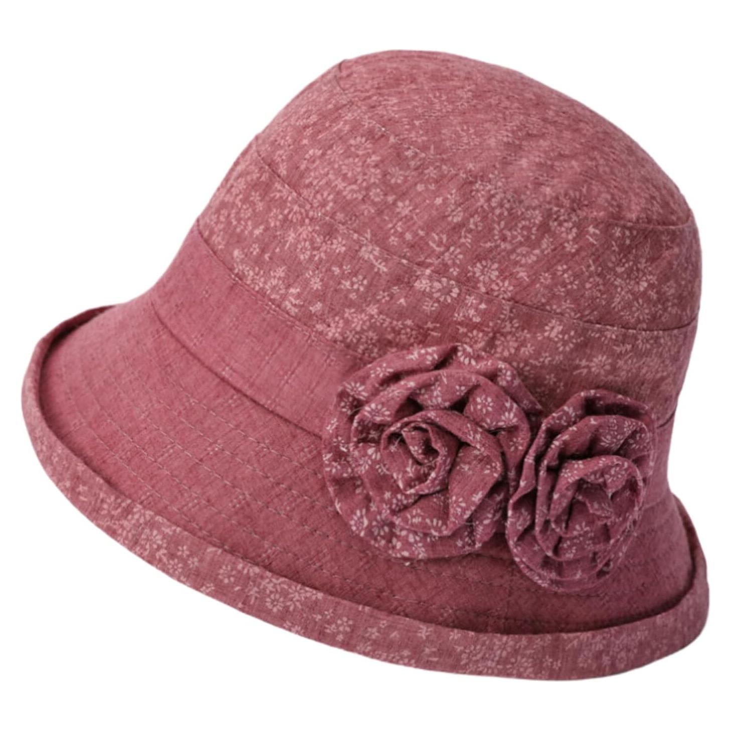 Sombrero de Sol de Ala Ancha YEKEYI para Mujeres - Rojo Vino