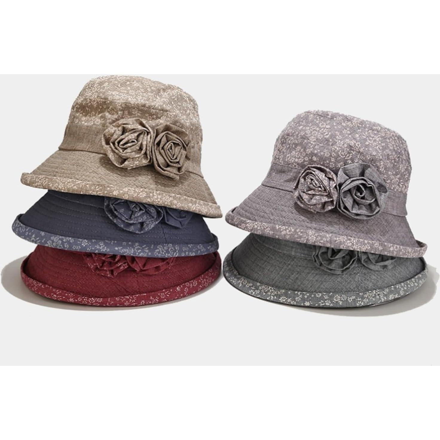 Sombrero de Sol de Ala Ancha YEKEYI para Mujeres - Rojo Vino