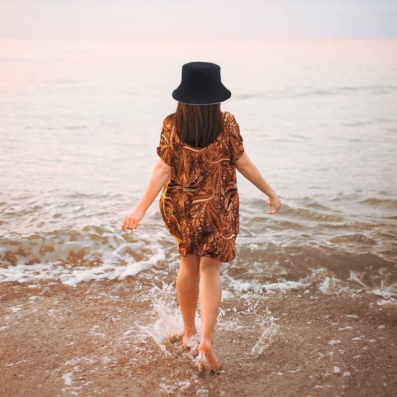 Sombrero de Cubo Reversible de Algodón Unisex - Cuadros Negros