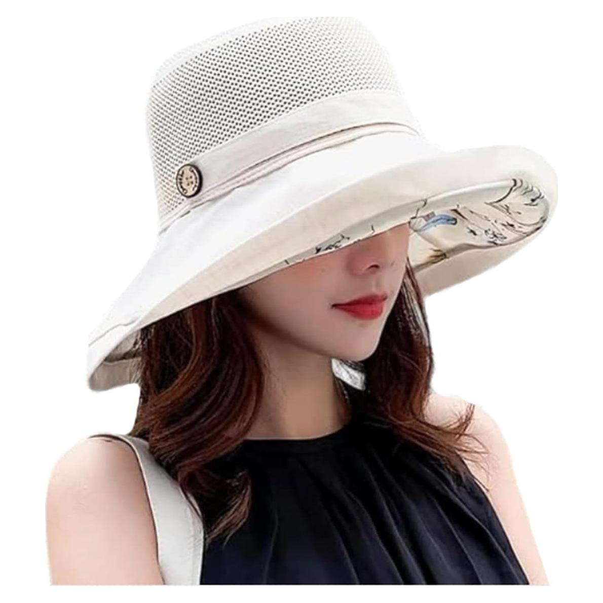 Sombrero de Sol Plegable para Mujer - Protección UV - Beige