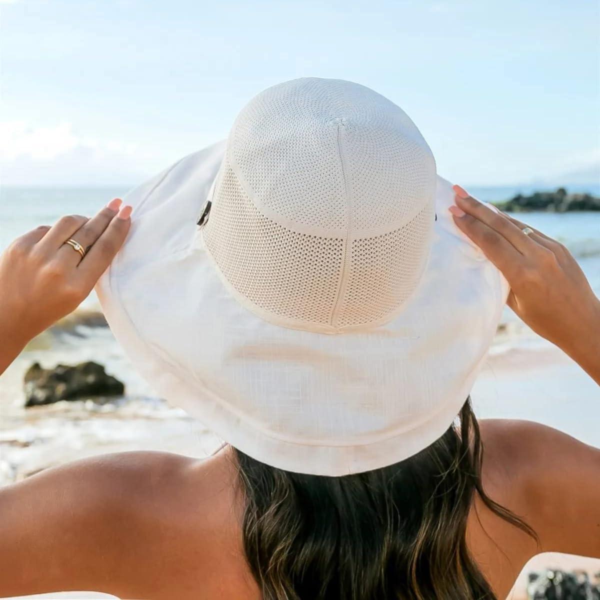 Sombrero de Sol Plegable para Mujer - Protección UV - Beige