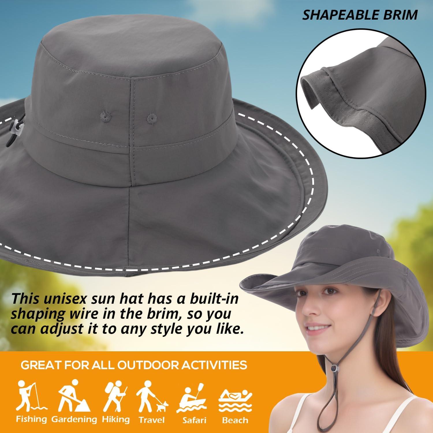 Sombrero de Sol EINSKEY UPF 50+ para Mujeres Plegable Gris