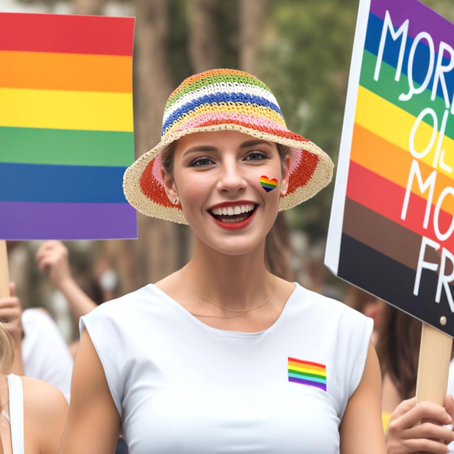 Sombrero de Sol Paja Arcoíris DOCILA para Mujeres - Plegable