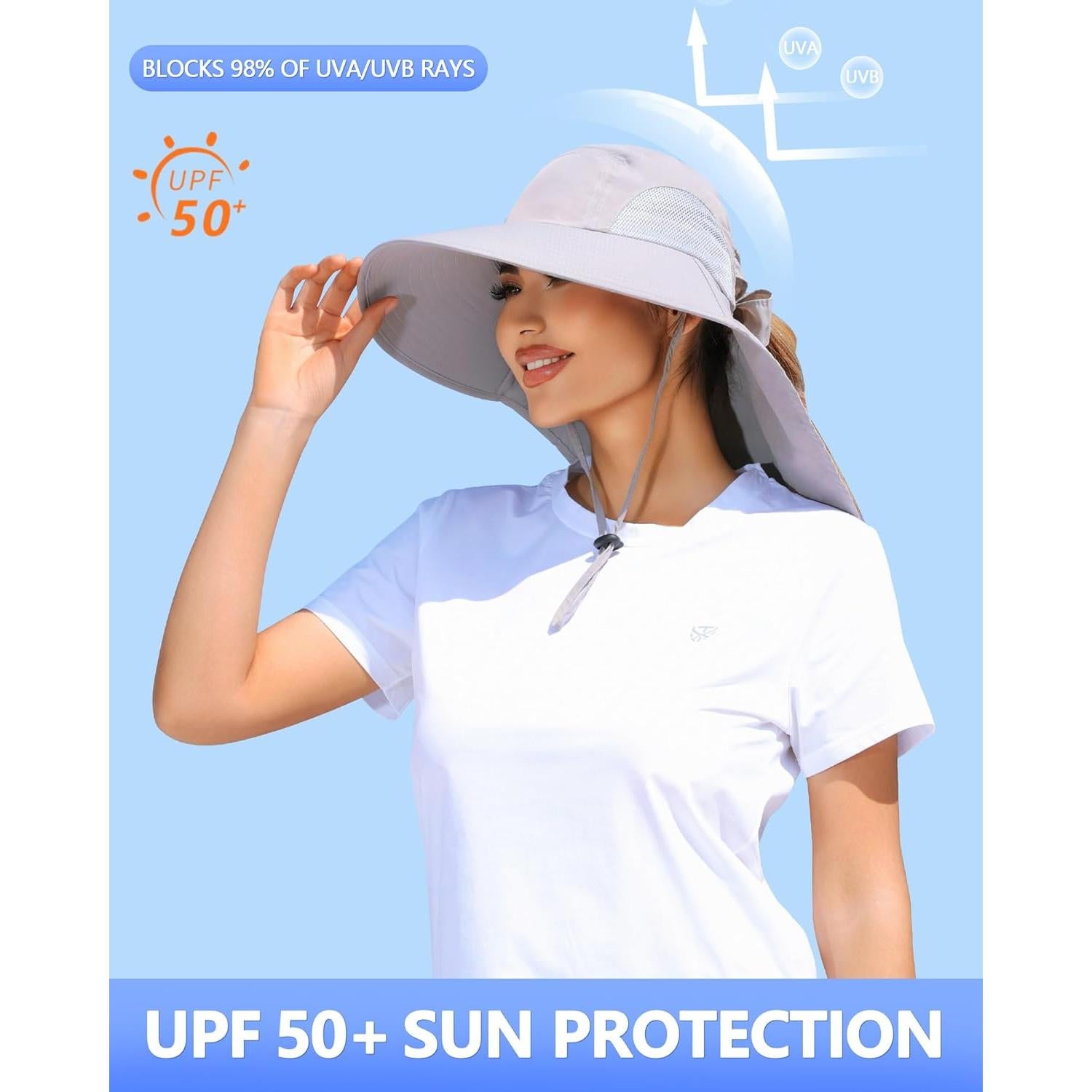 Sombrero de Sol para Mujeres SENWAI Protección UV Ajustable