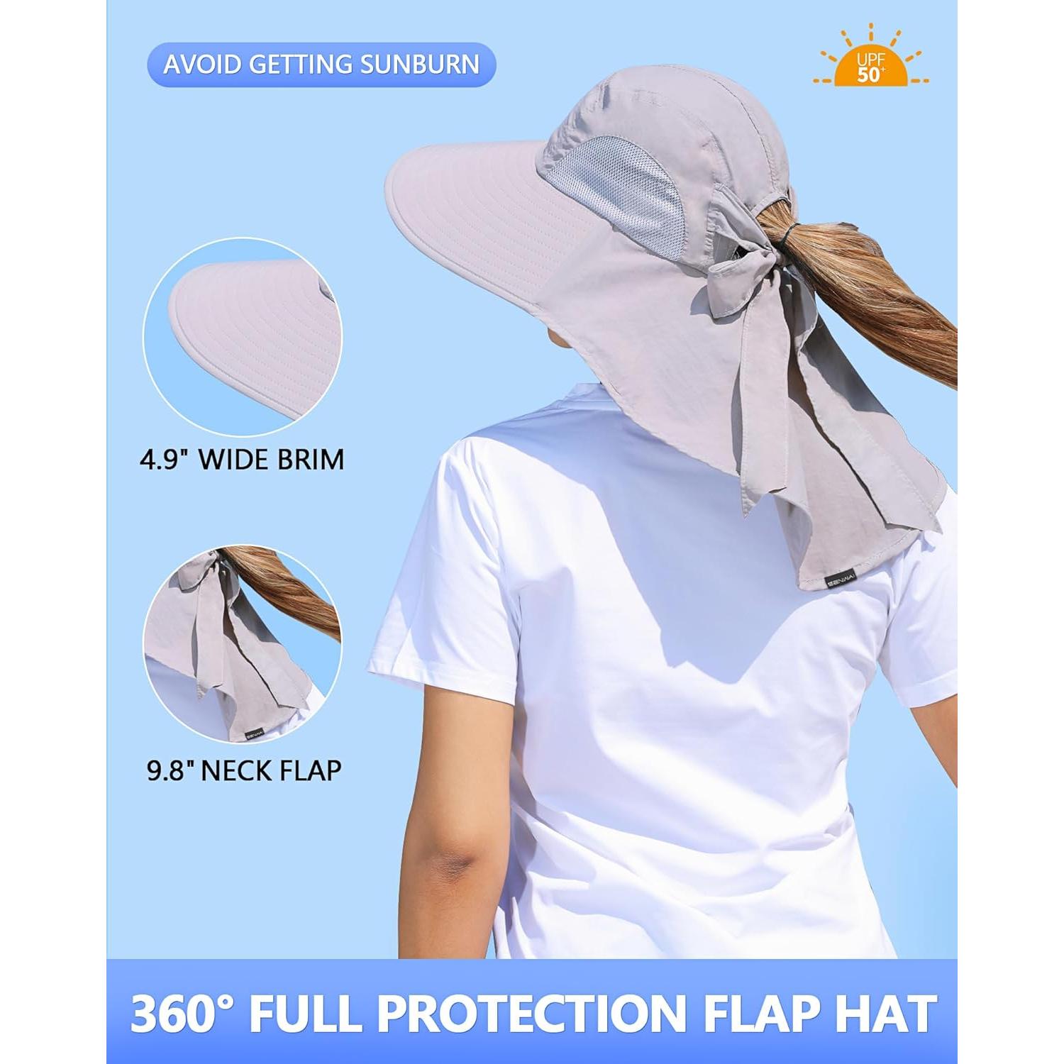Sombrero de Sol para Mujeres SENWAI Protección UV Ajustable