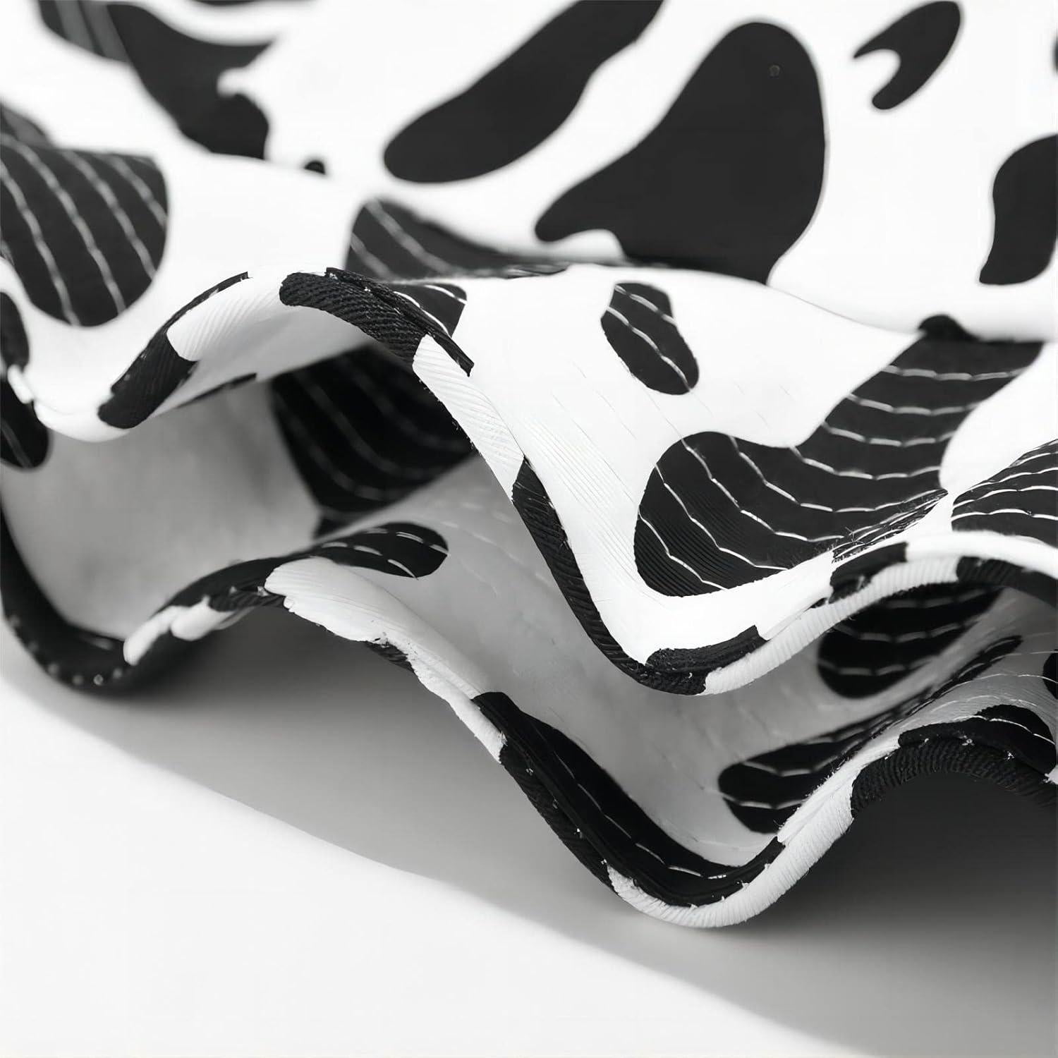 Sombrero de Cubo Estampado de Vaca con Orejas de Cuerno