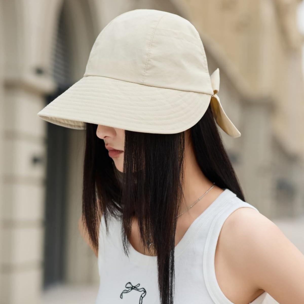 Sombrero de Sol Plegable para Mujeres UPF50+ Beige