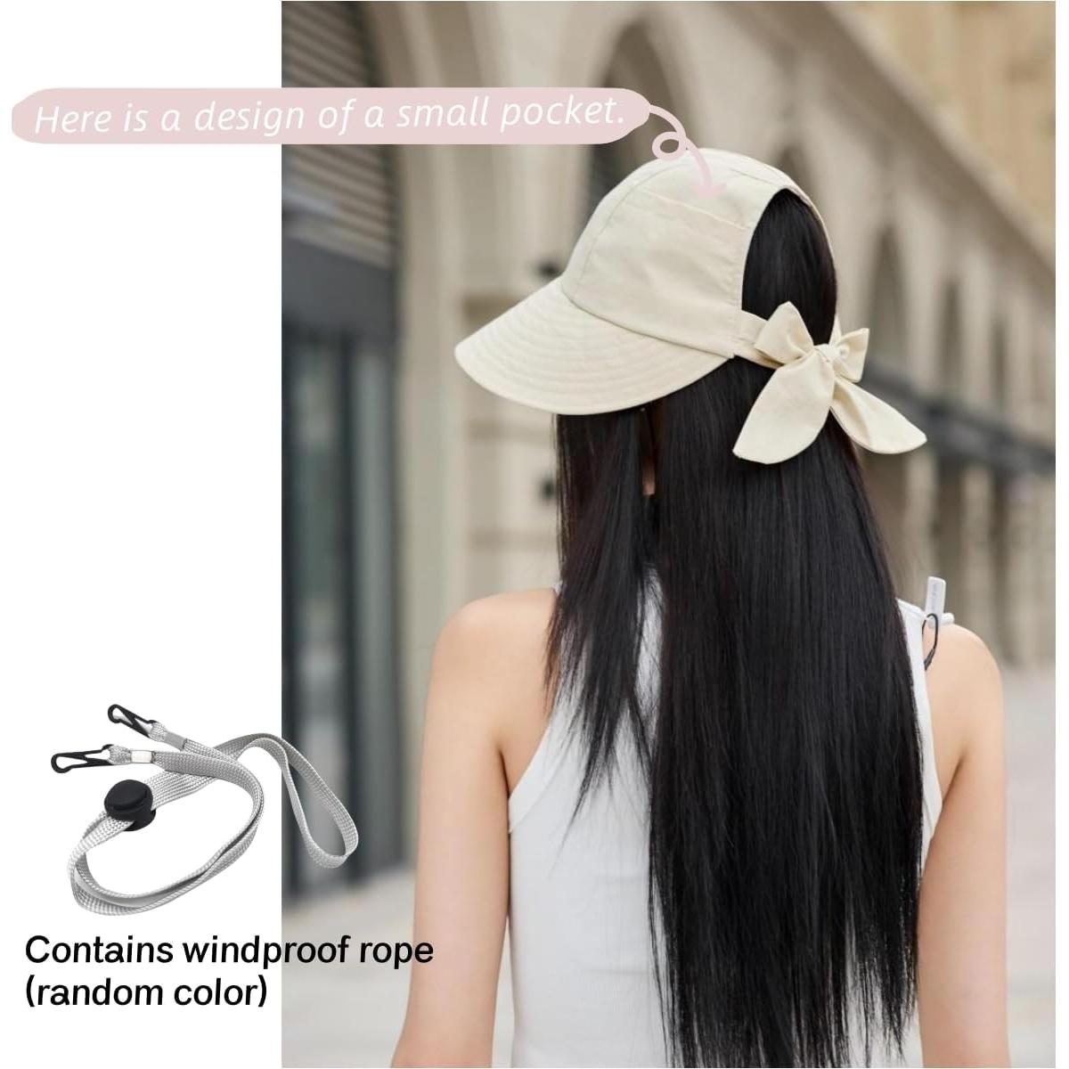 Sombrero de Sol Plegable para Mujeres UPF50+ Beige