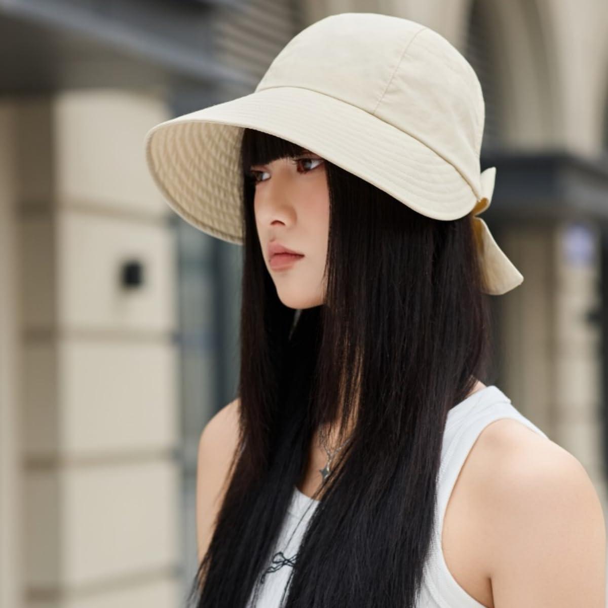 Sombrero de Sol Plegable para Mujeres UPF50+ Beige