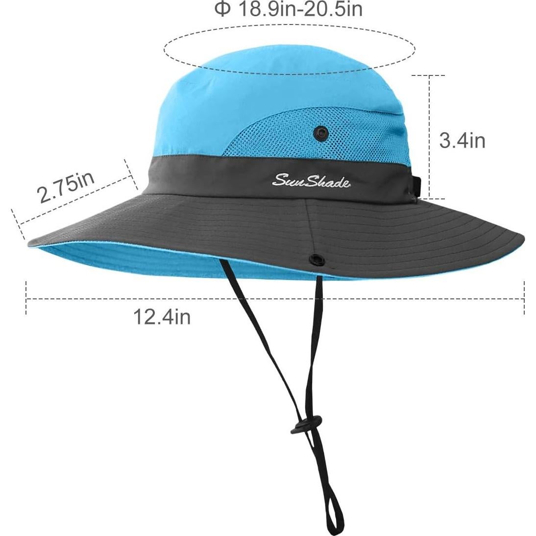 Sombrero de sol para niñas LCZTN con coleta y protección UV