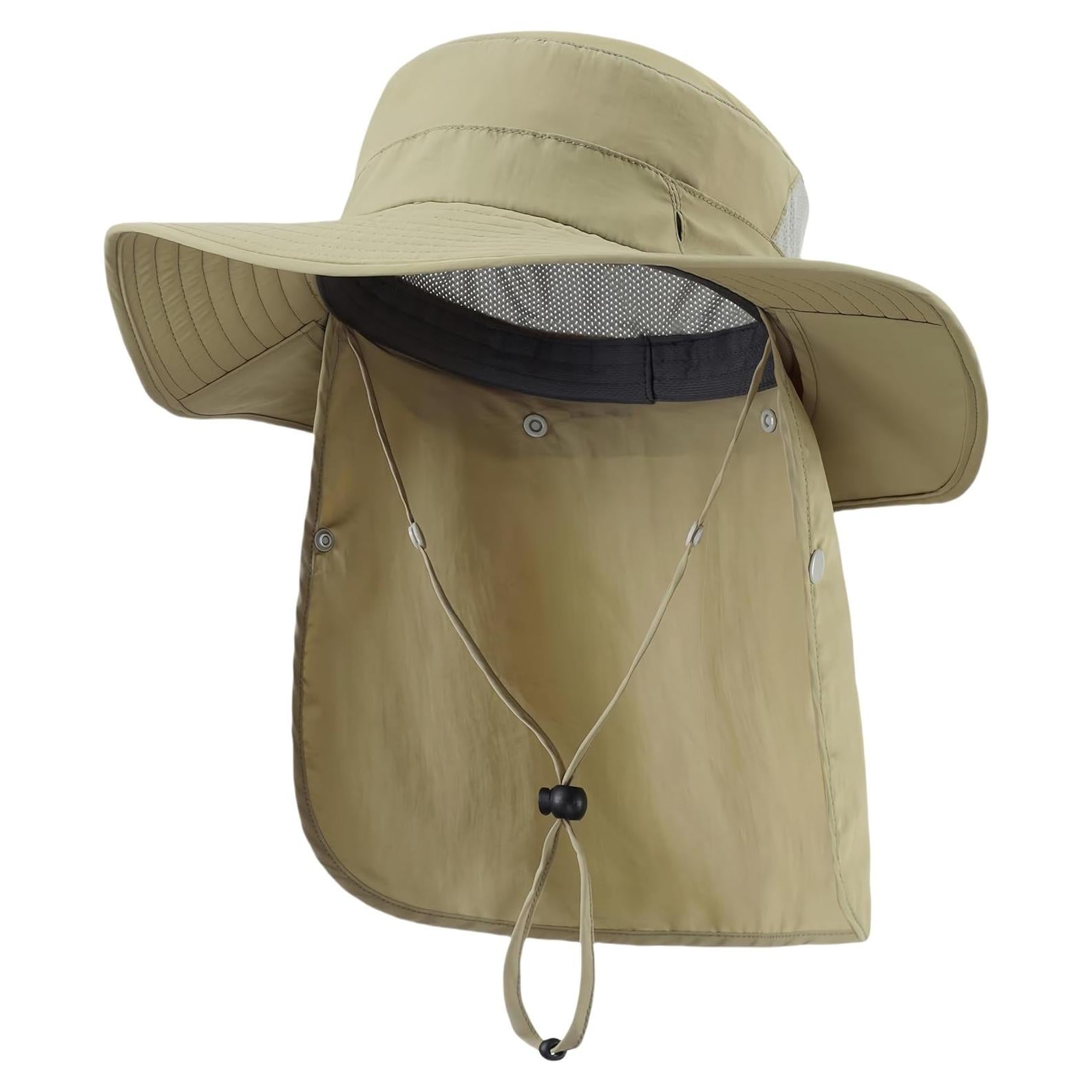Home Prefer UPF 50+ Sun Hats for Men Women Wide Brim Fishing Hat with Neck Flap Summer Safari UV Protection Bucket Hat