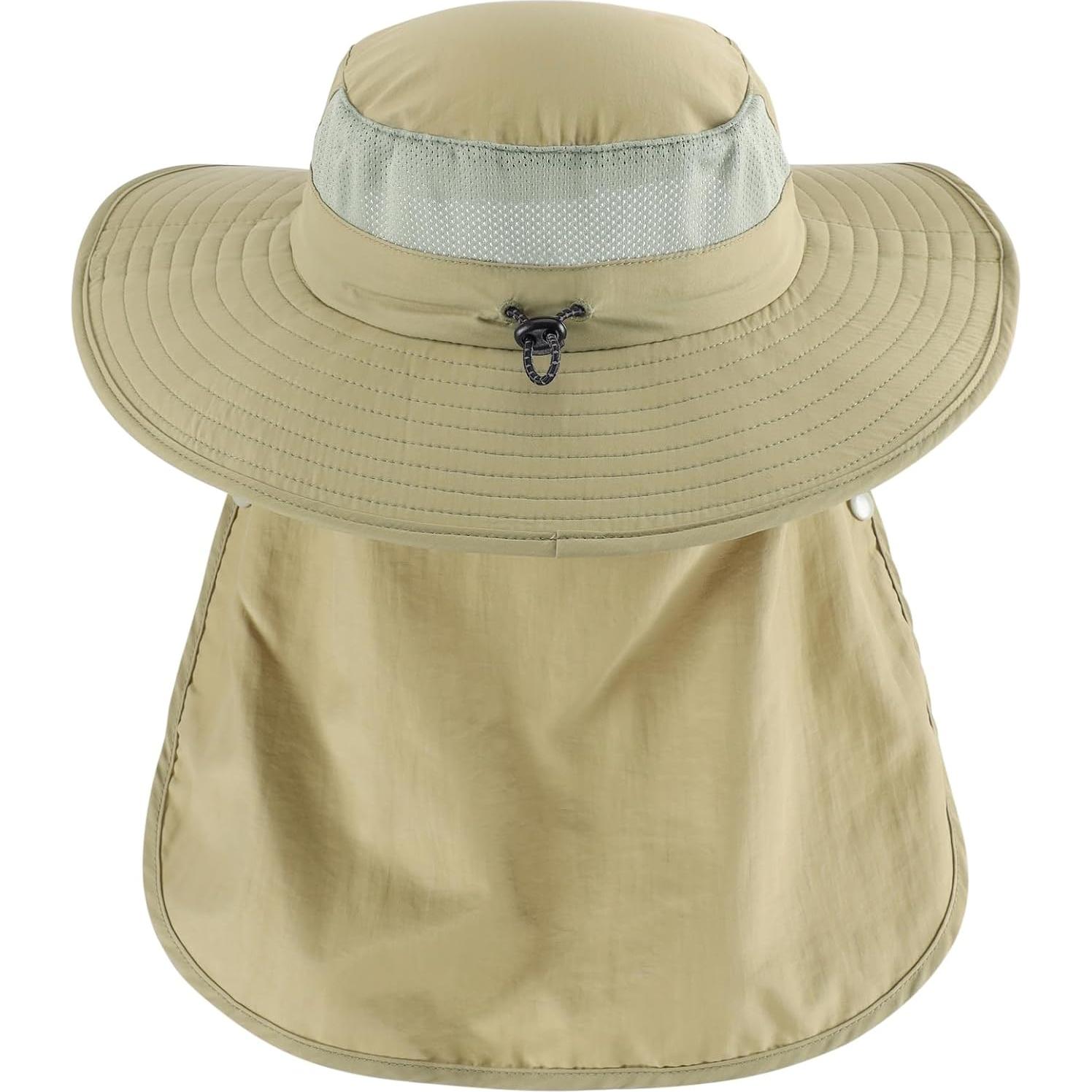 Home Prefer UPF 50+ Sun Hats for Men Women Wide Brim Fishing Hat with Neck Flap Summer Safari UV Protection Bucket Hat
