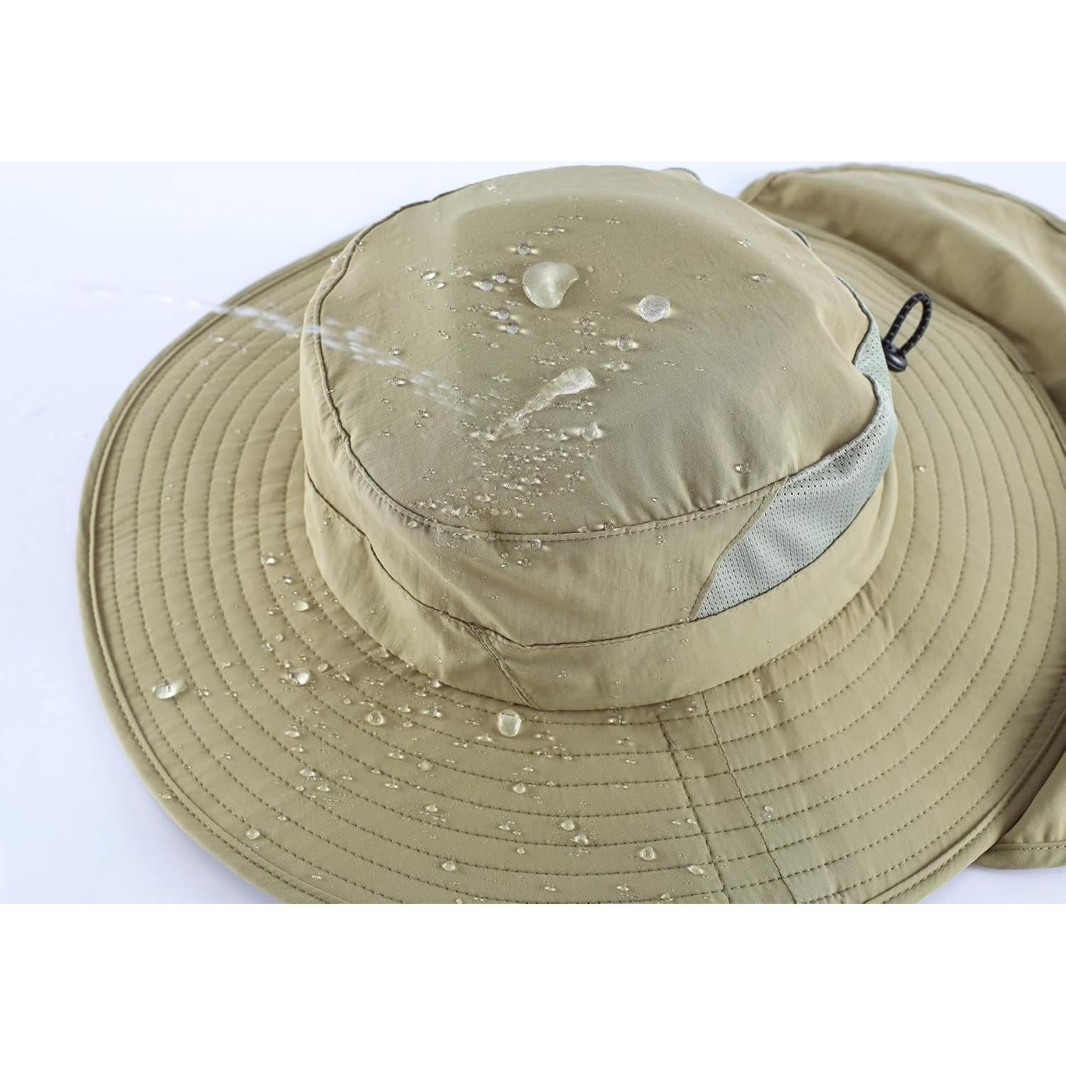 Home Prefer UPF 50+ Sun Hats for Men Women Wide Brim Fishing Hat with Neck Flap Summer Safari UV Protection Bucket Hat