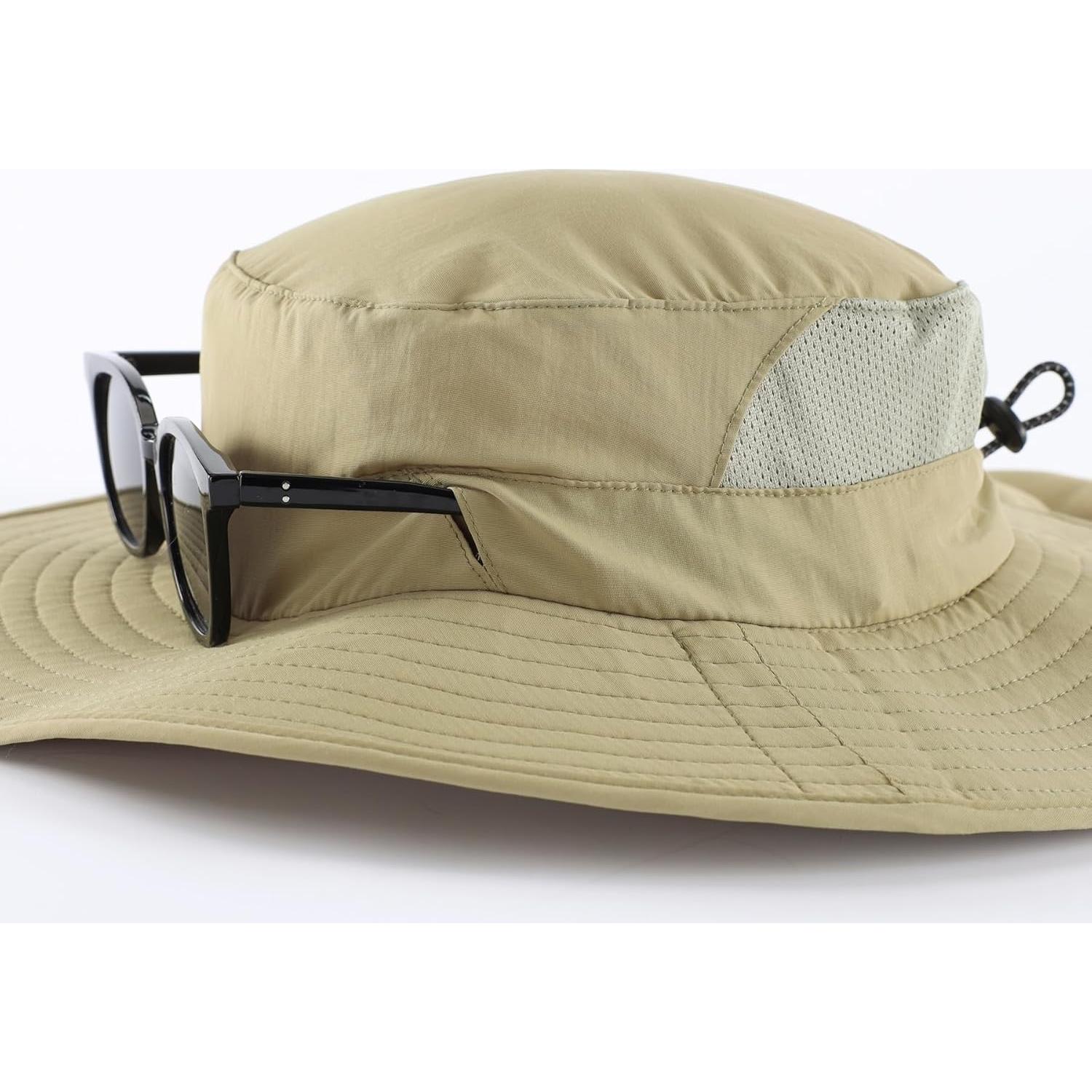Home Prefer UPF 50+ Sun Hats for Men Women Wide Brim Fishing Hat with Neck Flap Summer Safari UV Protection Bucket Hat