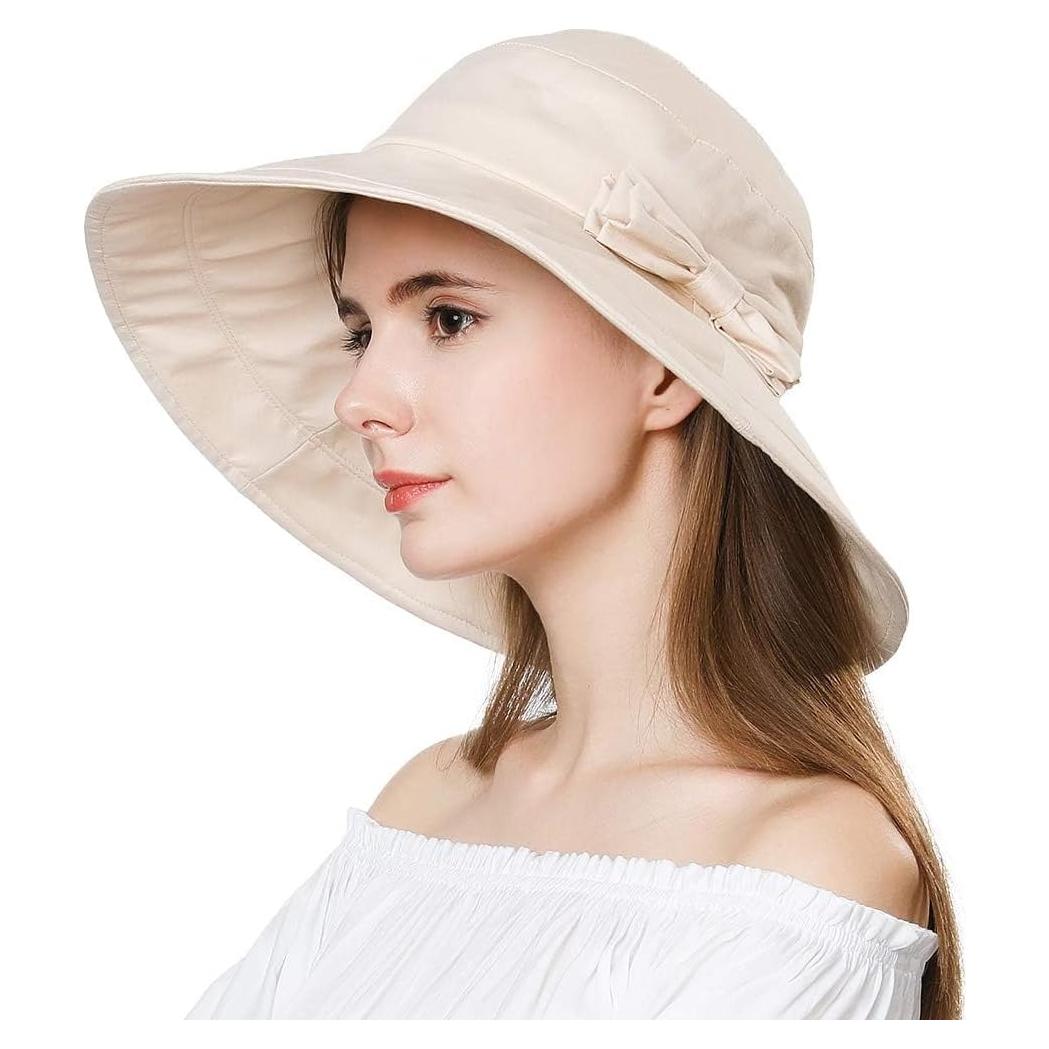 Sombrero de sol plegable Comhats para mujer con protección UV 56-58CM