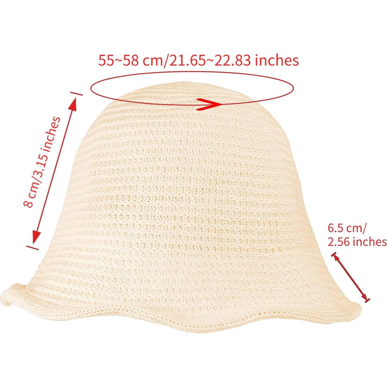 Sombrero de Cubo de Crochet MILAKOO Plegable para Mujer Beige