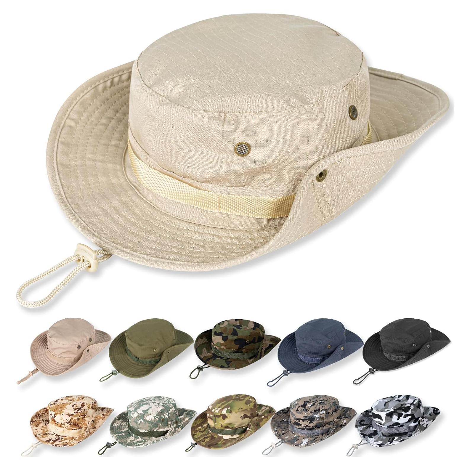 Sombrero Boonie Unisex RUQIZHI UPF 50+ Plegable Beige