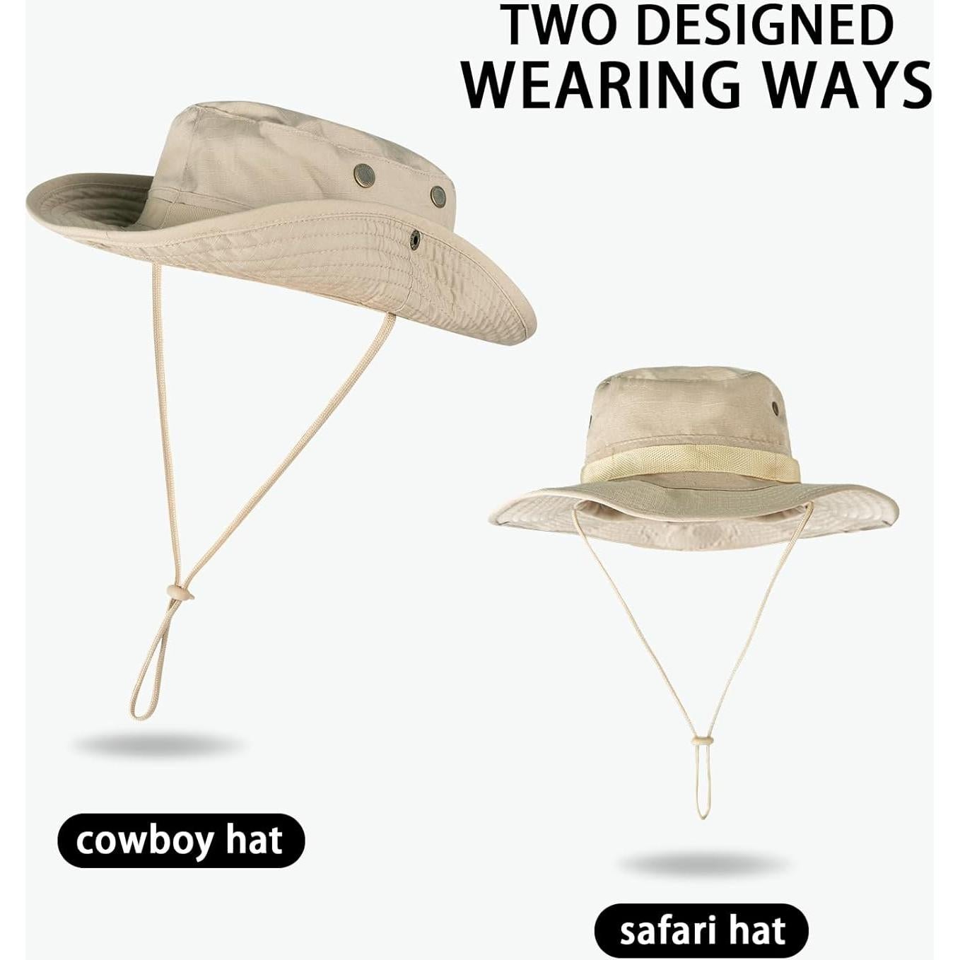 Sombrero Boonie Unisex RUQIZHI UPF 50+ Plegable Beige