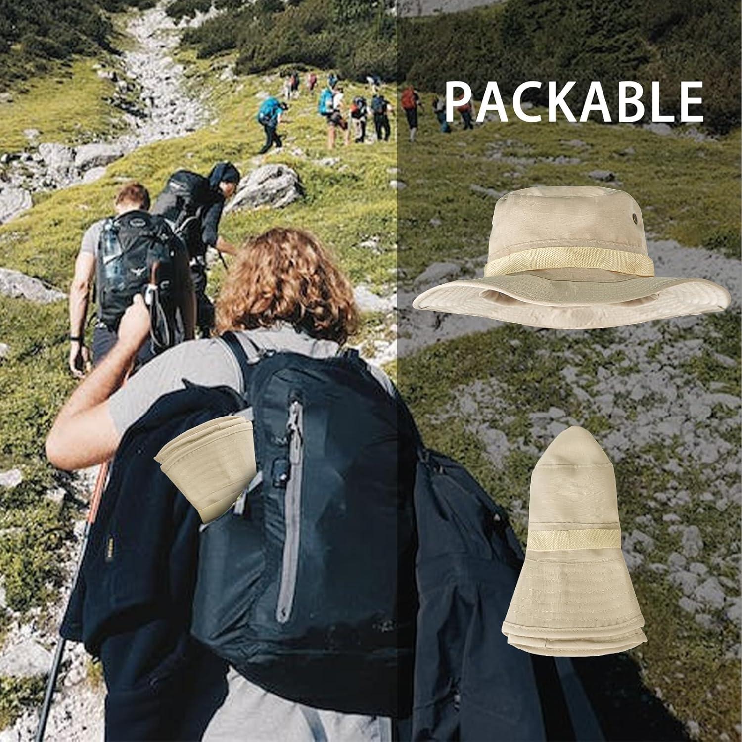 Sombrero Boonie Unisex RUQIZHI UPF 50+ Plegable Beige