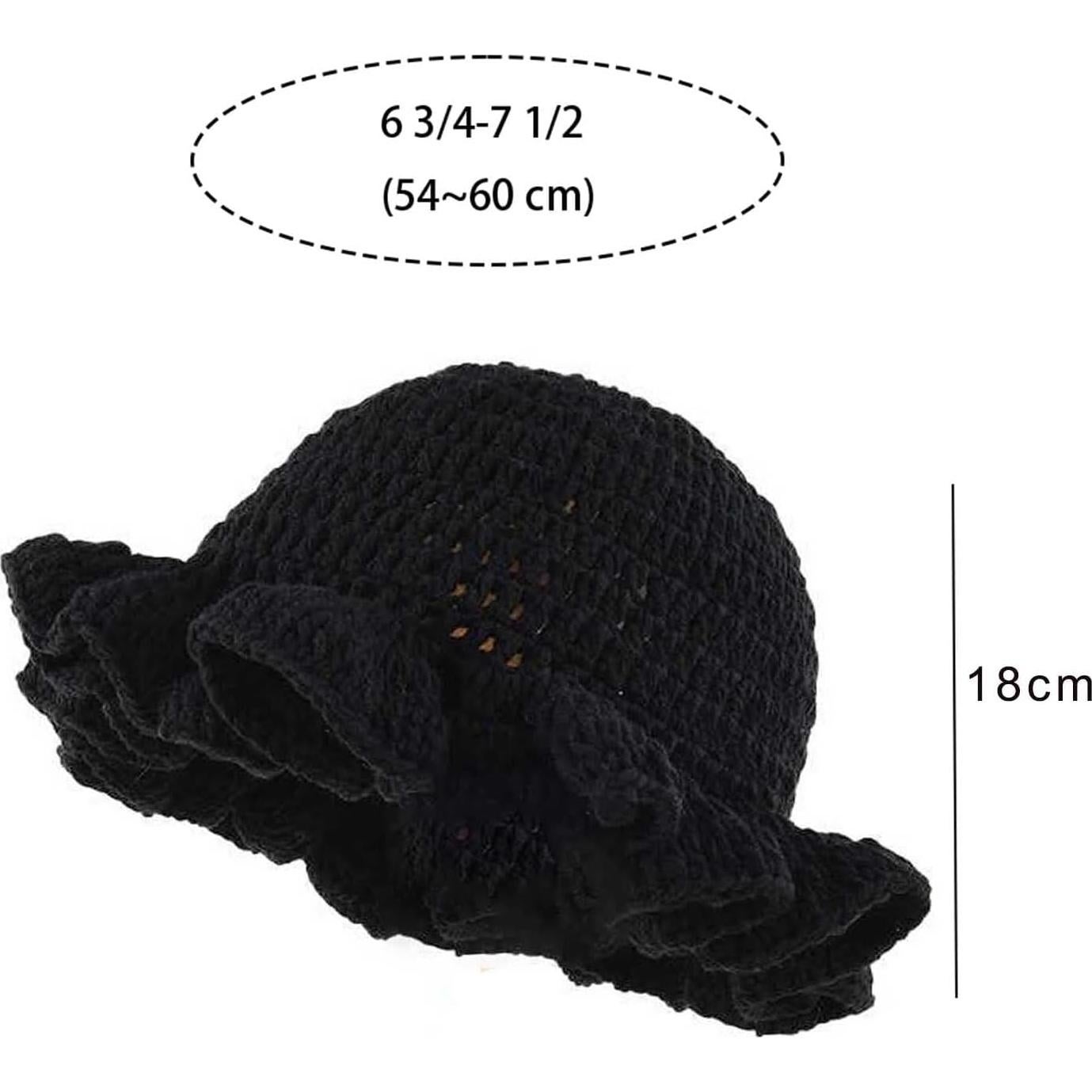 Sombrero de Cubo de Crochet para Mujeres - Boho Negro
