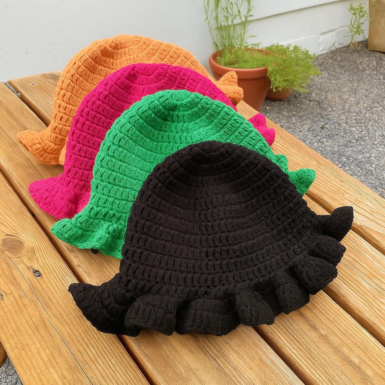 Sombrero de Cubo de Crochet para Mujeres - Boho Negro
