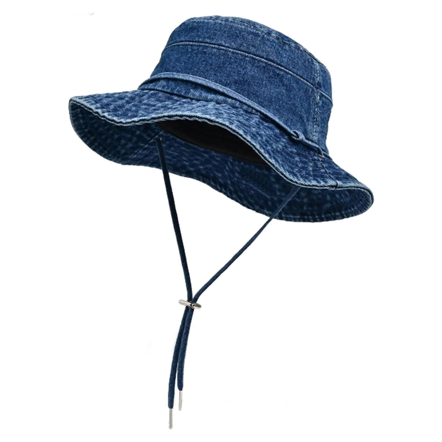 Sombrero de Cubo Plegable Algodón Denim Azul Oscuro UV50